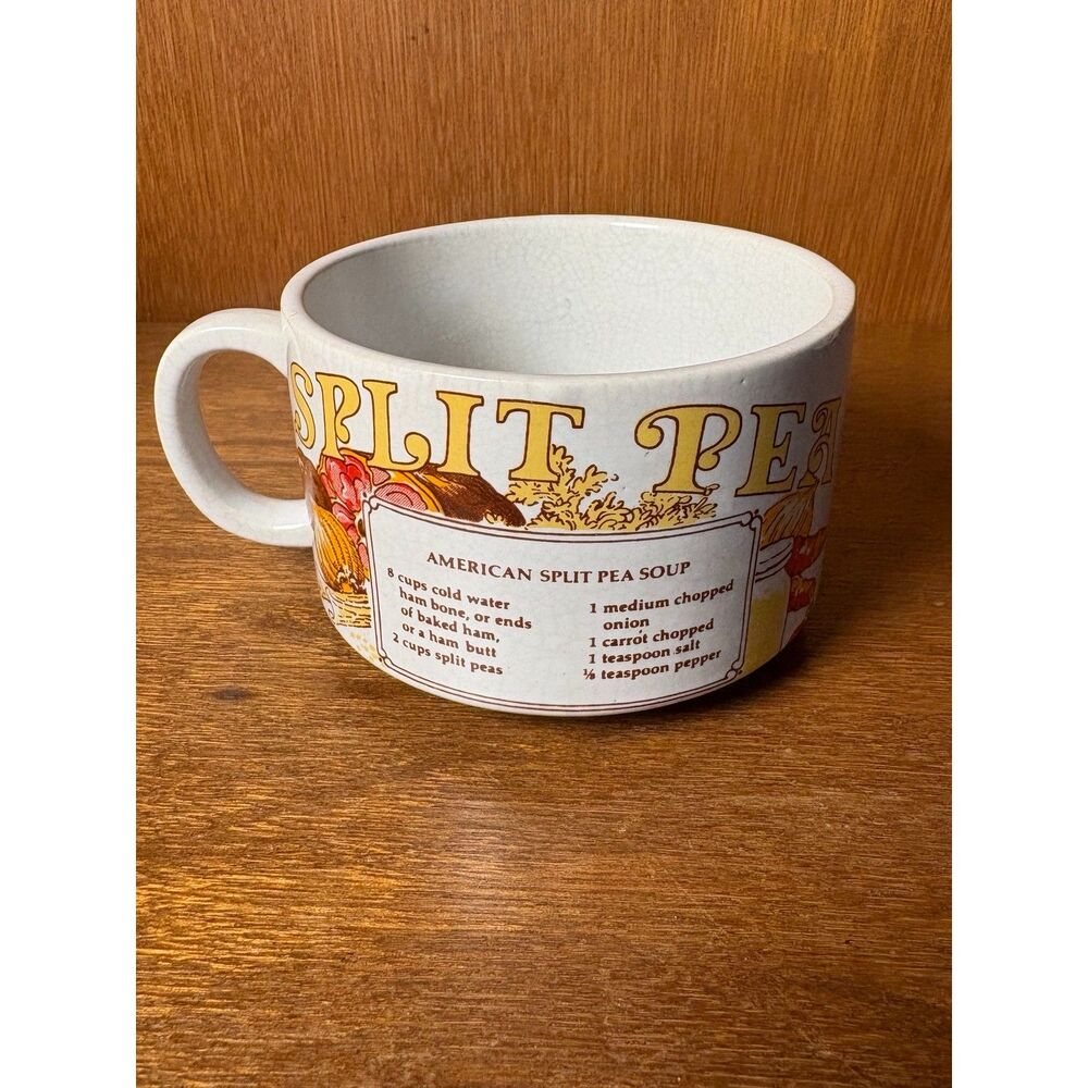 1970s VTG Recipe Soup Mugs Set of 4 French Onion Clam Chowder Split Pea Mushroom - Picture 10 of 15